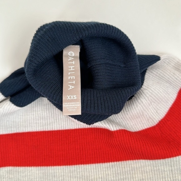 Athleta Brookshire Color block turtleneck,Merino Wool,navy, red, nude, Size XXS - Picture 7 of 10